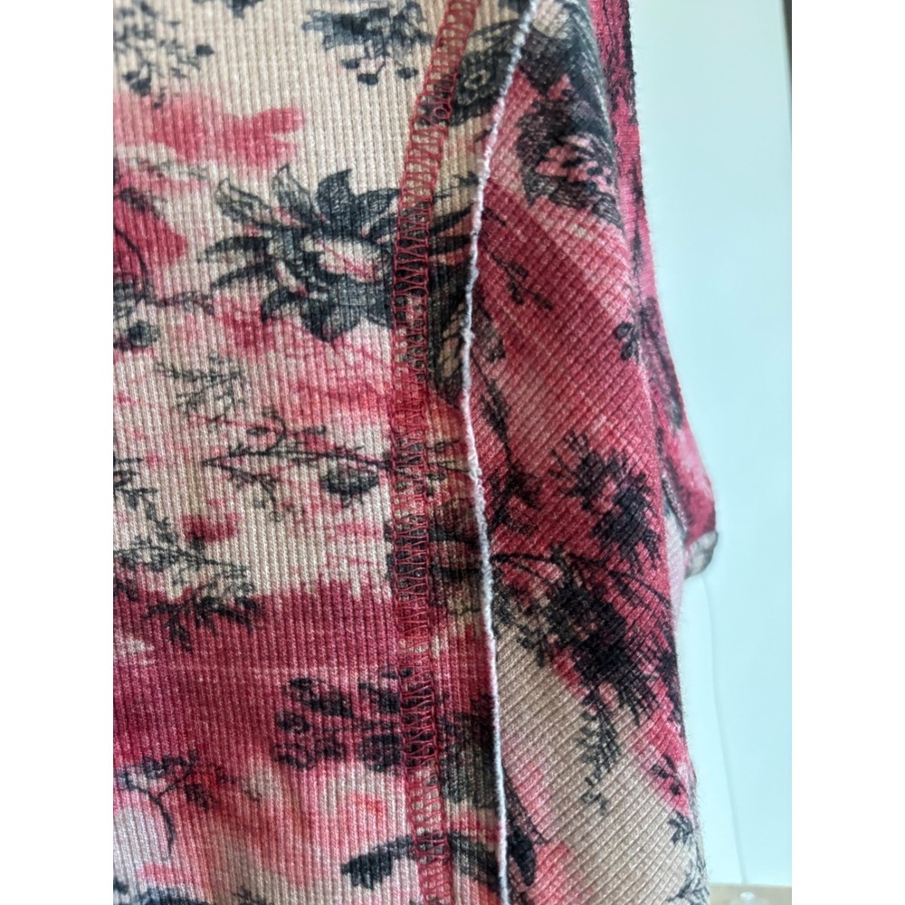 Anthro Pilcro Mock Neck Tank M NWT $58 Pink Combo Tropical Print - Picture 7 of 8